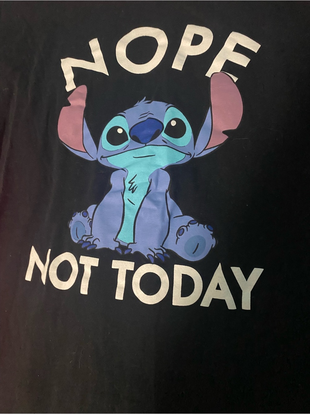 Disney Black 'Nope Not Today' Stitch Graphic Tee - L